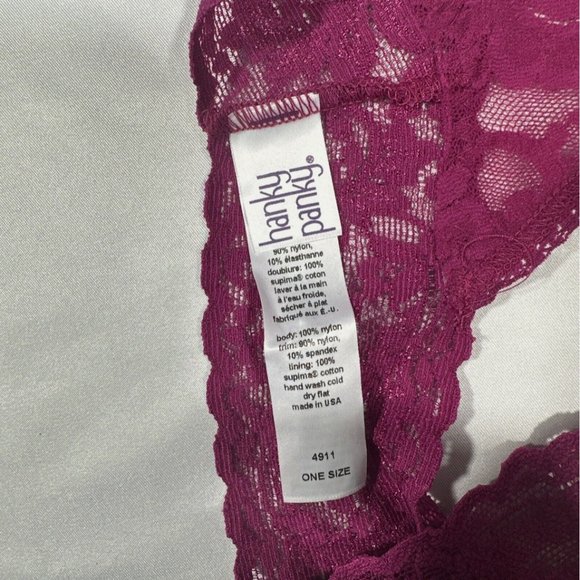 NEW $24 Hanky Panky Lace Low rise Thongs in Fuchsia Pink [SZ‎ OS] #5969 - Picture 5 of 9